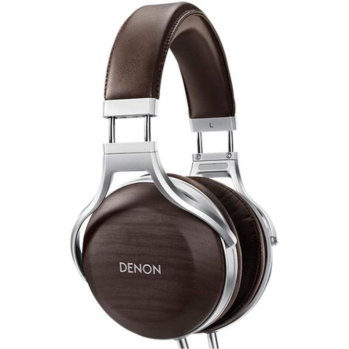 Denon AH-D5200 | Wired circum-aural headset - Zebrawood shells - Aluminium structure - High-end - Lightweight - Brown-SONXPLUS Granby