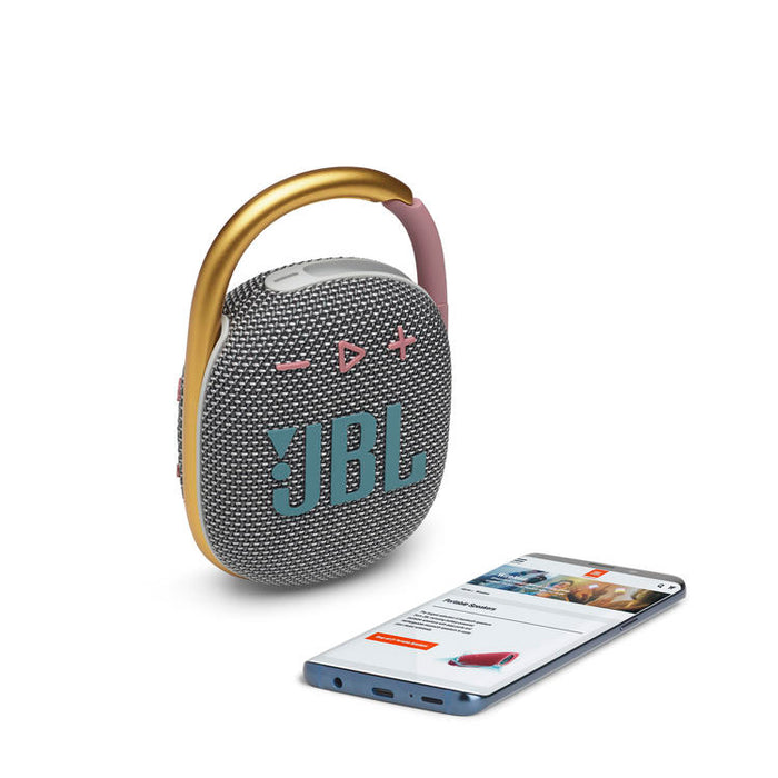 JBL Clip 4 | Ultra-portable Speaker - Bluetooth - Waterproof - 10 Hours autonomy - Grey-SONXPLUS Granby