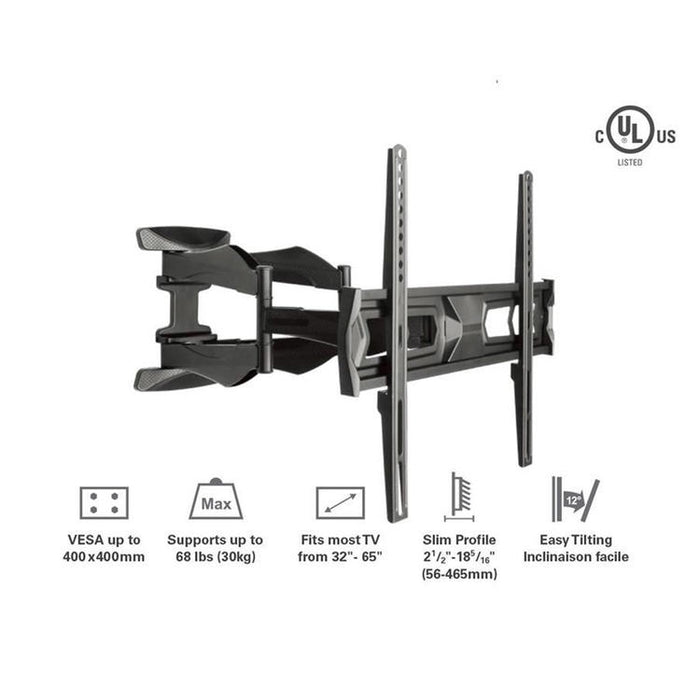 Syncmount SM-3265FM | Articulating wall mount for TV 32" to 65" - Up to 66 lbs-SONXPLUS Granby