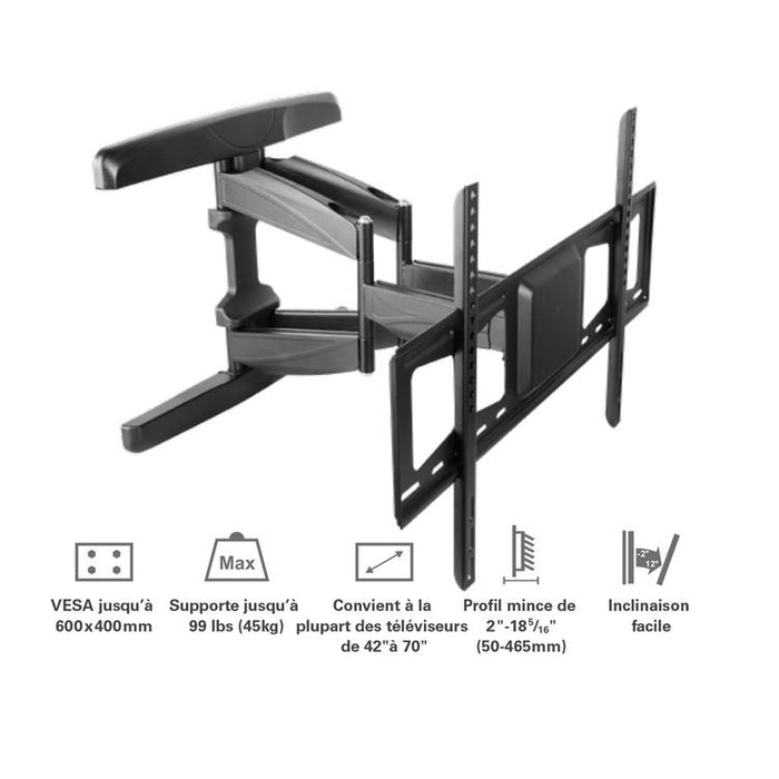 Syncmount SM-4270DMF | Articulating wall mount for TV 42" to 70" - Up to 99 lbs-SONXPLUS Granby