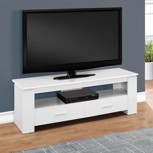 Monarch Specialties I 2601 | TV stand - 48" - 2 Storage drawers - White-SONXPLUS Granby