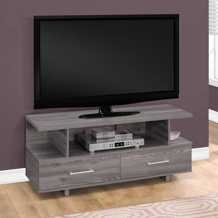 Monarch Specialties I 2608 | Meuble TV - 48" - 2 Tiroirs de rangement - Gris-SONXPLUS Granby