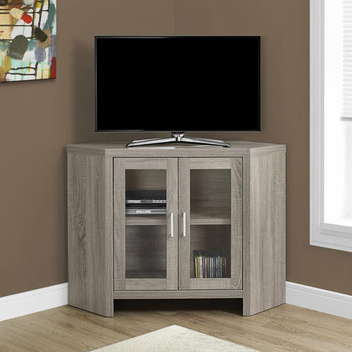 Monarch Specialties I 2701 | Meuble TV - 42" - En coin - Portes vitrés - Taupe Foncé-SONXPLUS Granby