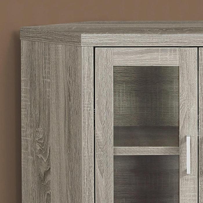 Monarch Specialties I 2701 | Meuble TV - 42" - En coin - Portes vitrés - Taupe Foncé-SONXPLUS Granby