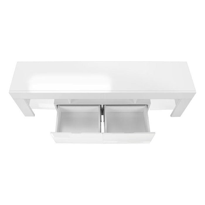 Monarch Specialties I 3548 | TV stand - 63" - Tempered glass - Glossy white-SONXPLUS Granby