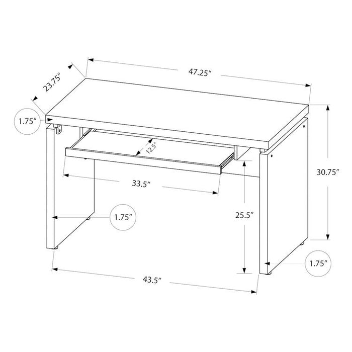 Monarch Specialties I 7439 | Computer Cabinet - Compact - Large keyboard tray - Grey top - Black-SONXPLUS Granby