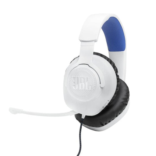 JBL Quantum 100P | Casque de jeu filaire circum-auriculaire - Pour Console Playstation - Blanc/Bleu-SONXPLUS Granby