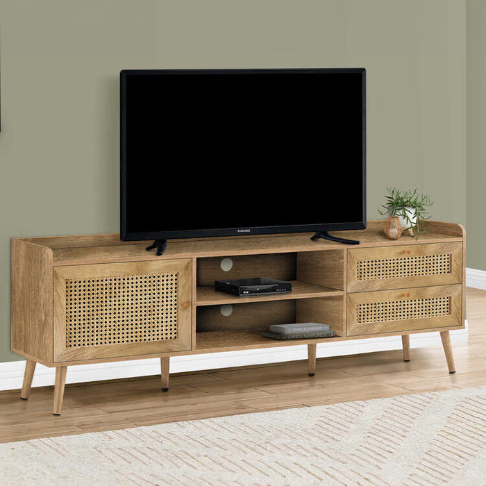 Monarch Specialties I 2723 | 72'' TV stand - With storage - Walnut-SONXPLUS Granby