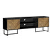 Monarch Specialties I 2752 | 72'' TV stand - Black metal base - With 2 wood-like doors-SONXPLUS Granby