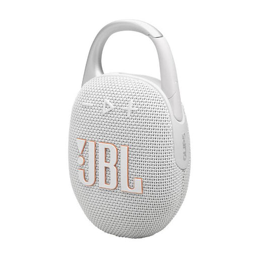 JBL Clip 5 | Haut-parleur à mousqueton portable - Bluetooth - IP67 - Blanc-Sonxplus Granby