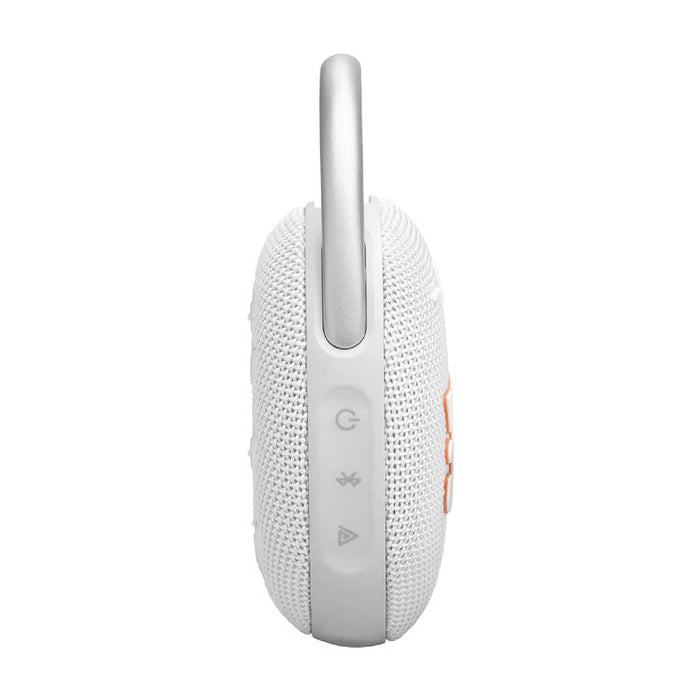 JBL Clip 5 | Haut-parleur à mousqueton portable - Bluetooth - IP67 - Blanc-Sonxplus Granby