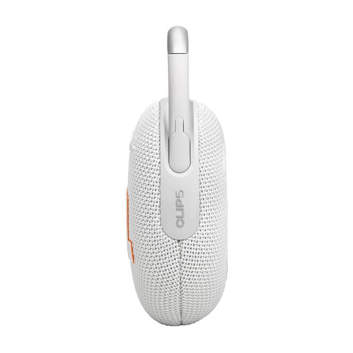 JBL Clip 5 | Haut-parleur à mousqueton portable - Bluetooth - IP67 - Blanc-Sonxplus Granby