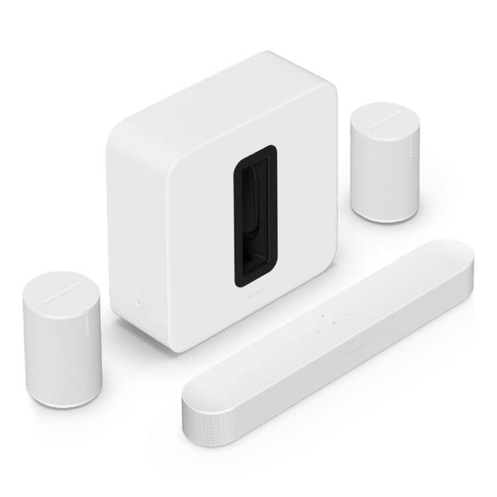 Sonos | High-End Immersive Set with Beam + Sub 4 + 2 Era 100 - Wireless - Wi-Fi - White-SONXPLUS Granby