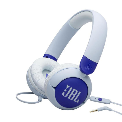 JBL JR320 | Écouteurs filaires circum-auriculaires pour enfant - JBL Safe Sound - Microphone - Bleu-SONXPLUS Granby