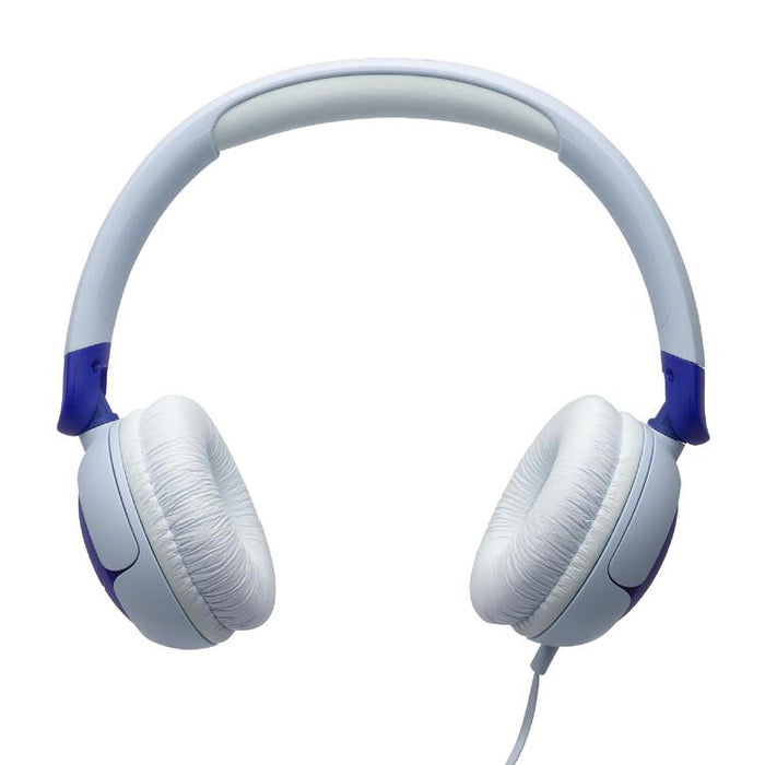 JBL JR320 | Écouteurs filaires circum-auriculaires pour enfant - JBL Safe Sound - Microphone - Bleu-SONXPLUS Granby