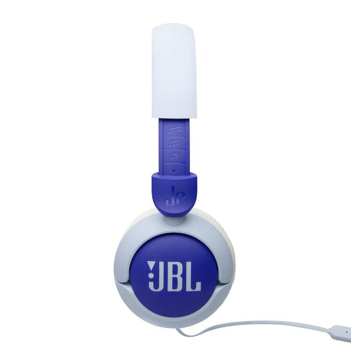 JBL JR320 | Écouteurs filaires circum-auriculaires pour enfant - JBL Safe Sound - Microphone - Bleu-SONXPLUS Granby