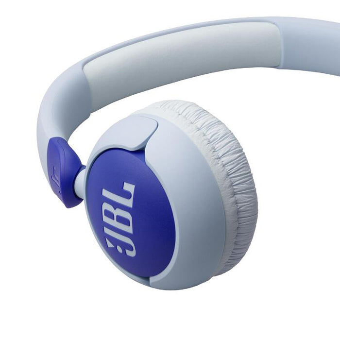 JBL JR320 | Écouteurs filaires circum-auriculaires pour enfant - JBL Safe Sound - Microphone - Bleu-SONXPLUS Granby