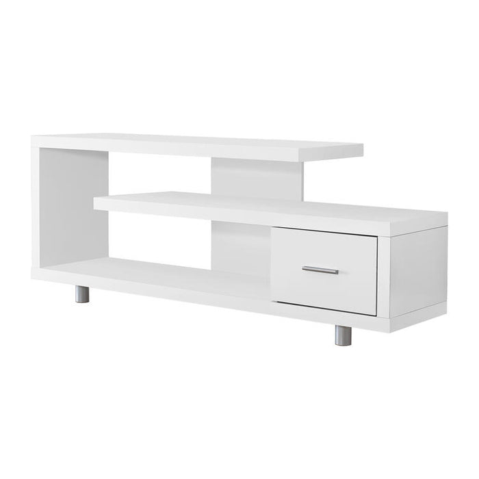 Monarch Specialties I2573 | TV Stand - 60" - 1 Drawer - White-SONXPLUS Granby