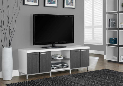 Monarch Specialties I 2591 | TV stand - 60" - 1 Drawer - White/Grey-SONXPLUS Granby