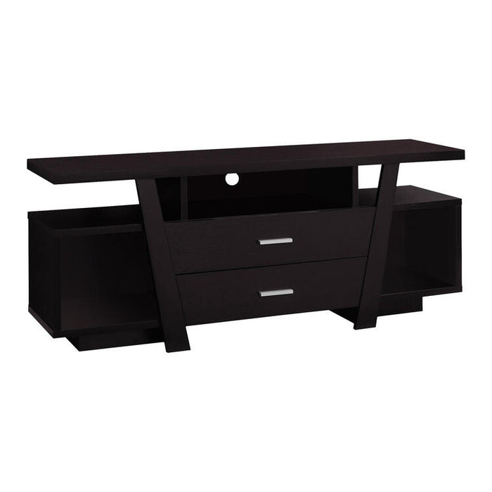 Monarch Specialties I2720 | TV Stand - 60" - 2 Storage Drawers - Espresso-SONXPLUS Granby