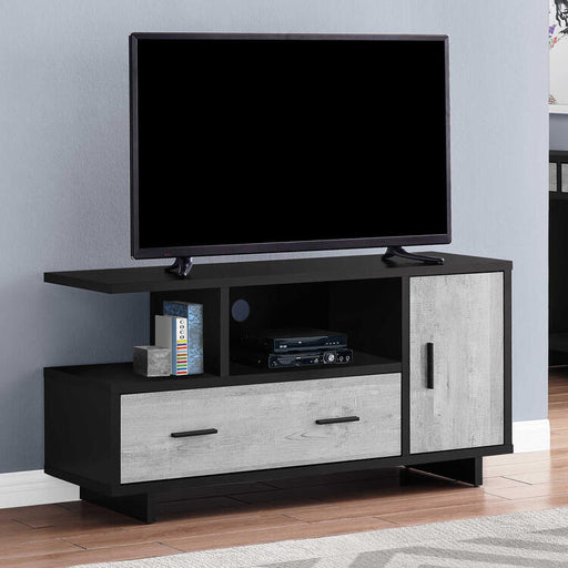 Monarch Specialties I2804 | TV stand - 48" - 1 Drawer - 1 Cabinet - Grey and Black-SONXPLUS Granby