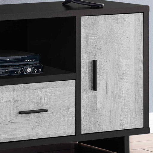 Monarch Specialties I2804 | TV stand - 48" - 1 Drawer - 1 Cabinet - Grey and Black-SONXPLUS Granby