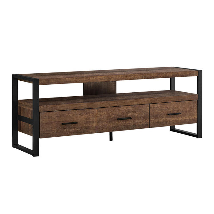 Monarch Specialties I2820 | TV stand - 60" - 3 Drawers - Dark brown-SONXPLUS Granby