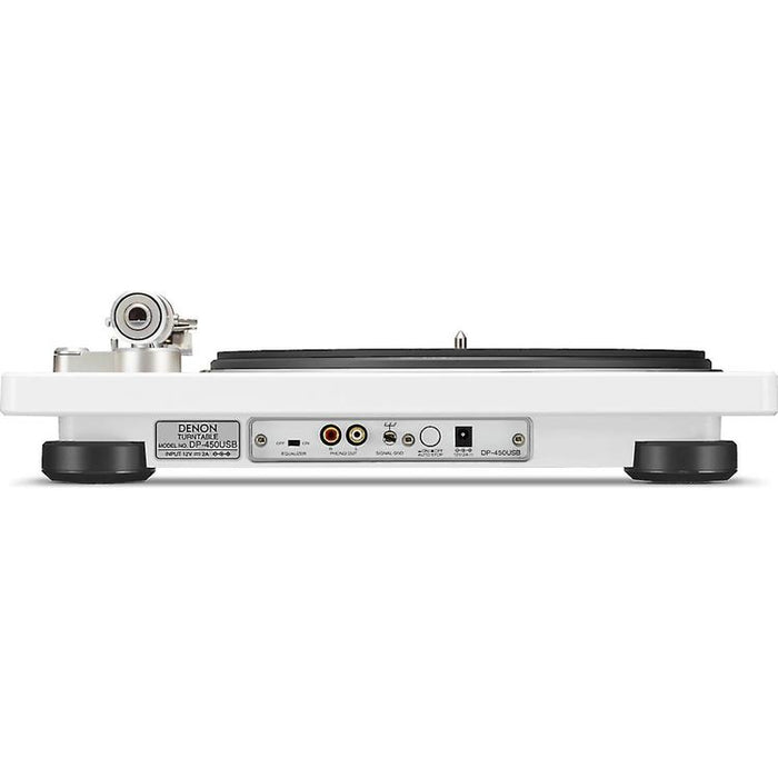 Denon DP-450USB | Table tournante Hi-Fi - Port USB - Bras de lecture en "S" - Blanc-SONXPLUS Granby