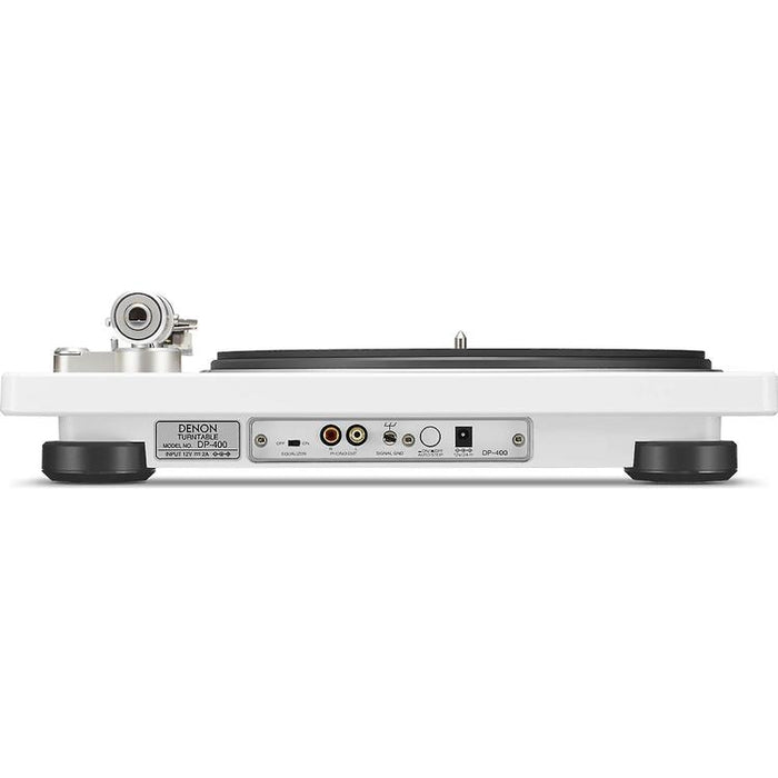 Denon DP-400 | Table tournante Hi-Fi - Capteur automatique de vitesse - Bras de vitesse en "S" - Blanc-SONXPLUS Granby