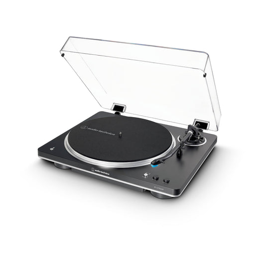 Audio-Technica AT-LP70XBTBS | Table tournante Stéréo - Sans fil - Bluetooth - Entraînement par courroie - Entièrement automatique - Noir/Argent | 02 | Sonxplus Granby