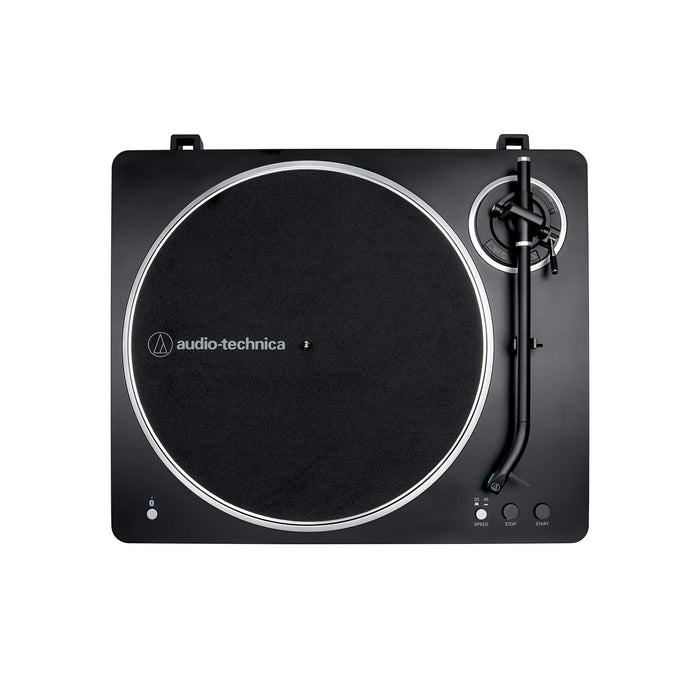 Audio-Technica AT-LP70XBTBS | Table tournante Stéréo - Sans fil - Bluetooth - Entraînement par courroie - Entièrement automatique - Noir/Argent | 03 | Sonxplus Granby