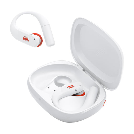 JBL Endurance Peak 4 | Écouteurs intra-auriculaire - TwistLock  - Blanc/Orange | 02 | Sonxplus Granby