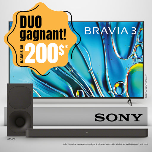 Sony BRAVIA 3 K-75S30 | 75" TV - LCD - LED - S30 Series - 4K Ultra HD - HDR - Google TV | 02 | Sonxplus Granby