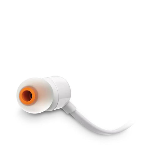 JBL Tune 110 | Wired In-Ear Headphones - With 1 Button Remote Control - Microphone - White-SONXPLUS.com