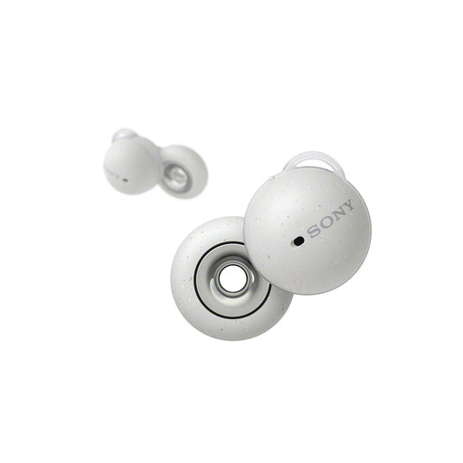 Sony WFL900 | In-ear headphones - LinkBuds - 100% Wireless - Bluetooth - Microphone - Adaptive control - Up to 17.5 hours battery life - White - Front view | Sonxplus 