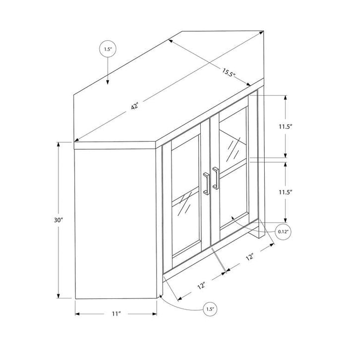 Monarch Specialties I 2701 | TV stand - 42" - Corner - Glass doors - Dark Taupe-SONXPLUS.com