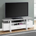 Monarch Specialties I 2725 | TV stand - 60" - Simulated cement top - White-Sonxplus 