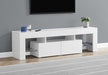 Monarch Specialties I 3548 | TV stand - 63" - Tempered glass - Glossy white-SONXPLUS Granby