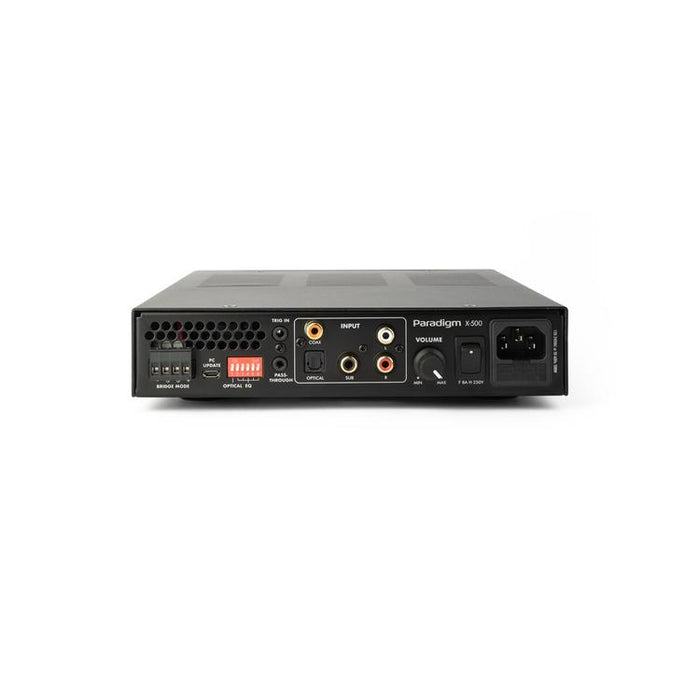 Paradigm X-500 | Amplificateur stéréo - 2 canaux ou monocanal ponté - Jusqu’à 500 watts de puissance - Mince - Noir-SONXPLUS.com