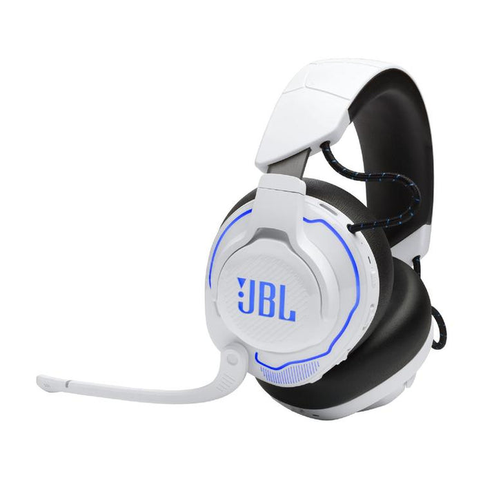 JBL Quantum 910P | Casque de jeu Pro circum-auriculaire - Sans Fil - Pour Console Playstation - Éclairage RGB - Réduction de bruit - Blanc/Bleu-SONXPLUS.com