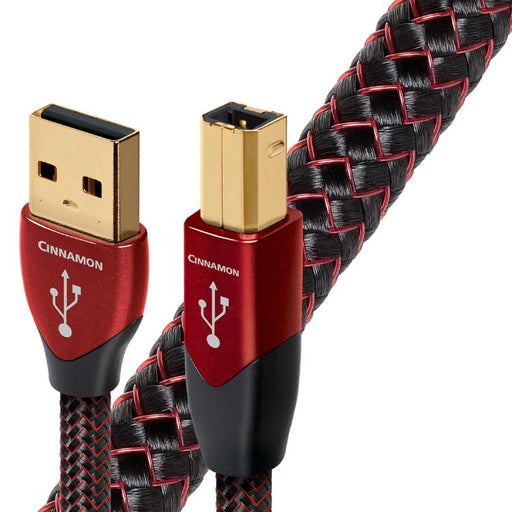 Audioquest Cinnamon | USB A to USB B Cable - USB 2.0 Version - 1.25% Solid Silver Conductor - 1.5 Meters-Sonxplus Granby 